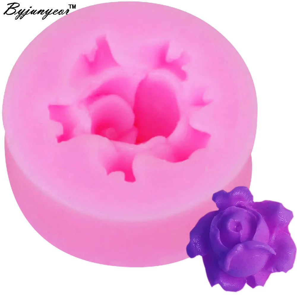 Byjunyeor M506 Flexible Mini Rose Silicone Flower Mold for Cake