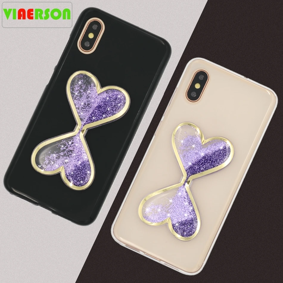 Блестящий чехол Love Heart для Xiaomi Mi 8 8SE с зыбучим песком мягкие силиконовые Матовые