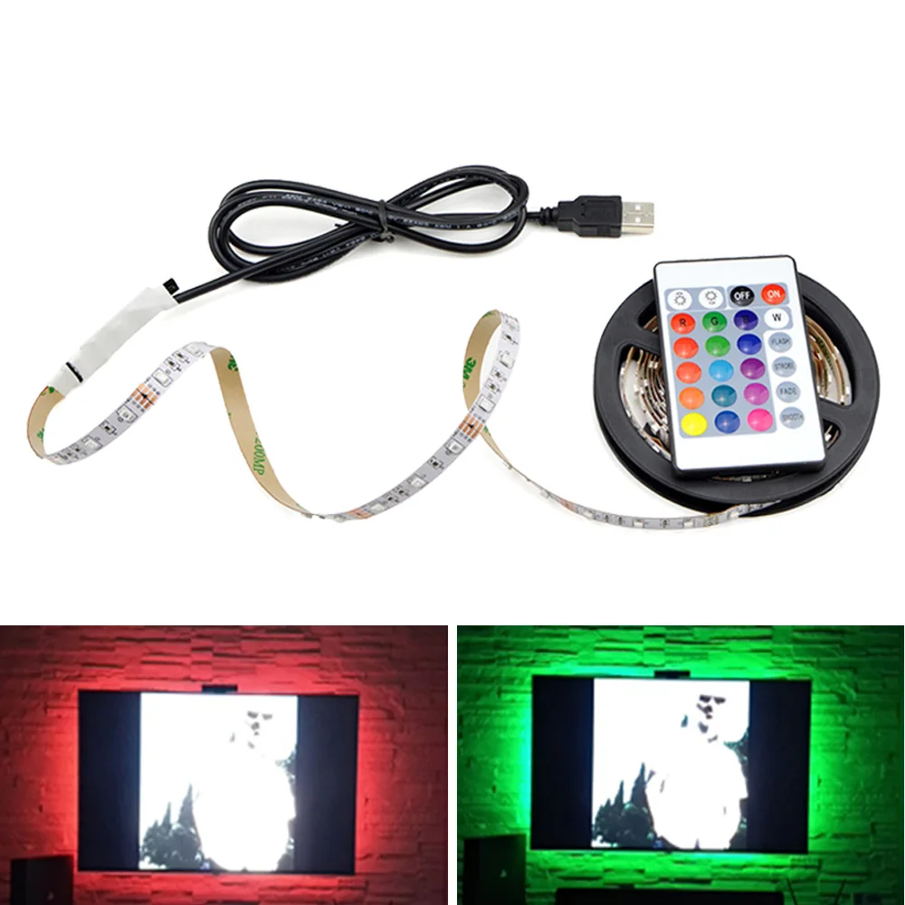 

TV Backgroud Decoration USB LED Strip Light 5V USB Cable Powered RGB White Warm White 2835 LED Strips Lamp Ruban LED Tape