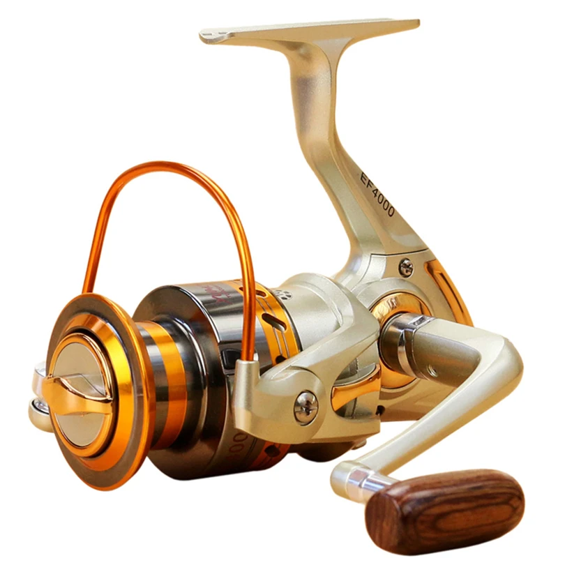 YUMOSHI EF500-EF9000 Spinning Fishing Reel 12BB Metal Spool Folding Arm Left Right 5.2:1 Luxury Pre-Loading Spinning Wheel A30