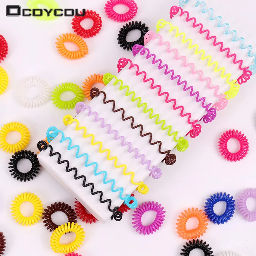 

10PCS Candy Colored Telephone Line Hair Ring Spring Rubber Band Hair Band Tie Braids Bind Tool Hairstyle Hair Accessories
