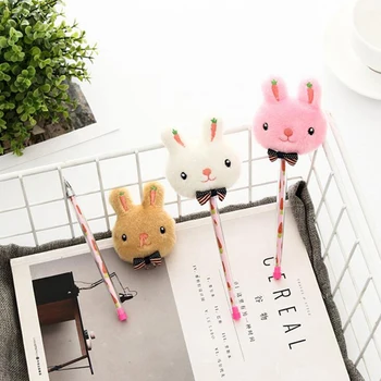 

24pcs/lot 0.5mm Kawaii rabbit style writing pens Stationery gel ink pen Office material school Papelaria supplies (tt-2977)