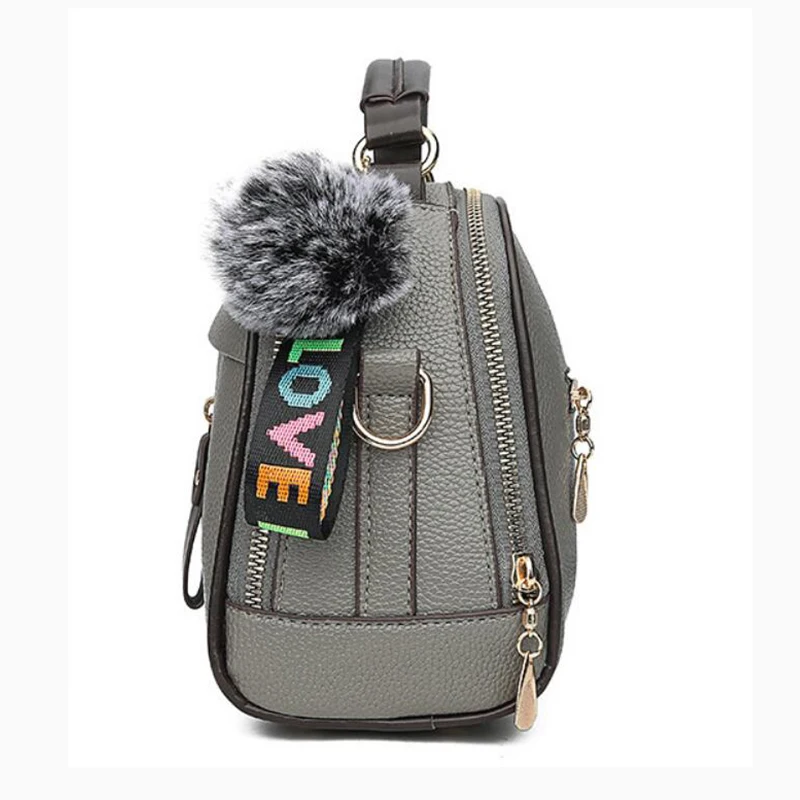 Модная женская сумка из искусственной кожи, женская сумка-мессенджер с шариковой игрушкой, женская сумка на плечо, женские вечерние сумочки, одноцветная сумка через плечо