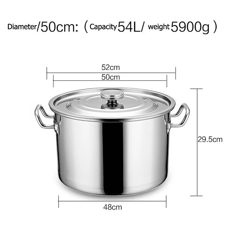 8-165 л 304 нержавеющая сталь коммерческий суповый горшок большой емкости суповый горшок отель ресторан столовая специальное суповое ведро - Цвет: 54 L