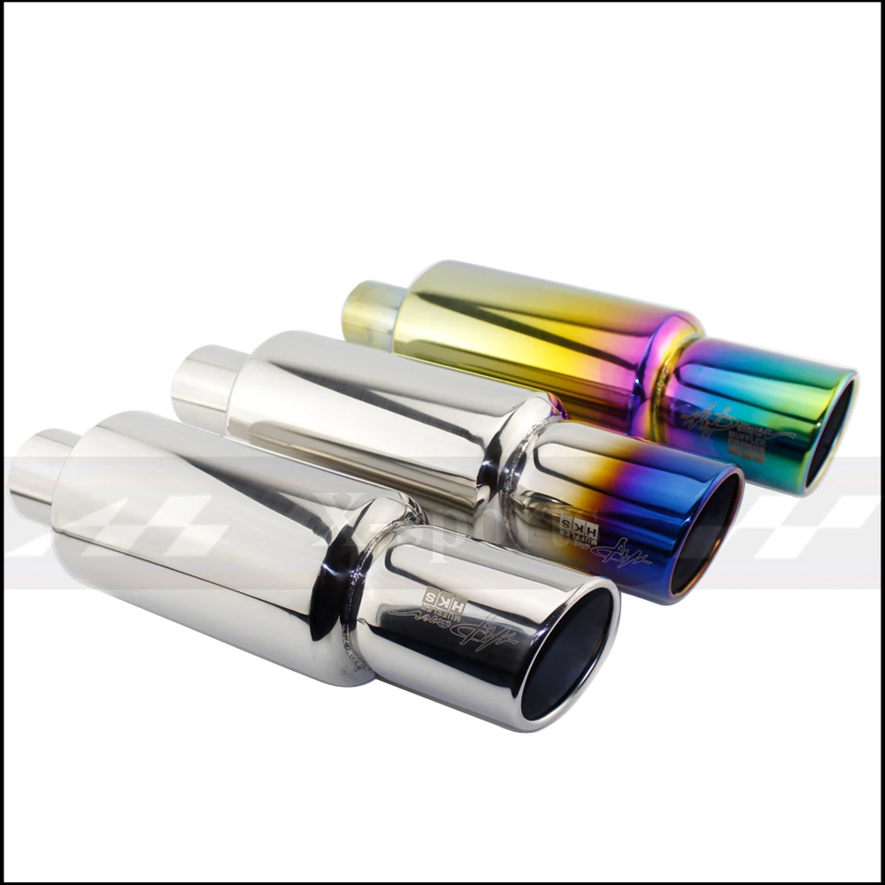 

Car motorbike Exhaust System exhaust pipe Muffler Tip Universal Stainless steel ID 51MM 57MM 63MM outlet 89mm Silencer tail pipe