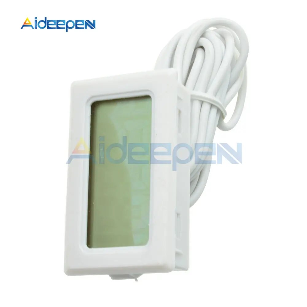 

TPM-10 Digital LCD Thermometer Temperature Sensor Meter Weather Station Diagnostic-tool Thermal Regulator 2m Cable White Case