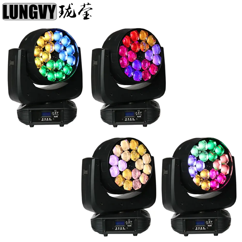 

Free Shipping 4pcs/lot 18x15w RGBW 4IN1 ZOOM Stage Light Big Bee Eye Led Moving Head Light AC100V-240V DMX 512