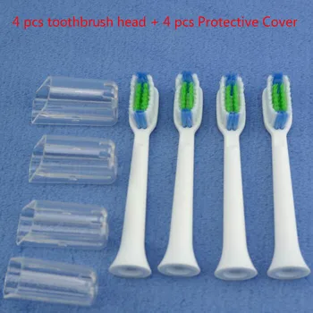 

4 Pcs Electric Toothbrush Head Replacement Heads Fits for Philips Sonicare P-HX-6014/HX6014 Tooth Brush Oral Hygiene