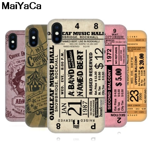 MaiYaCa билеты Жесткий для iPhone 4S SE 5C 5S 5 6S 7 8 Plus X XR XS MAX Samsung черный мягкий чехол телефона
