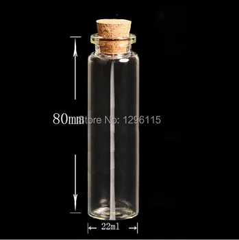 

50pcs/lot 20ml Mini glass wish bottle for gift, 22x80mm message bottle
