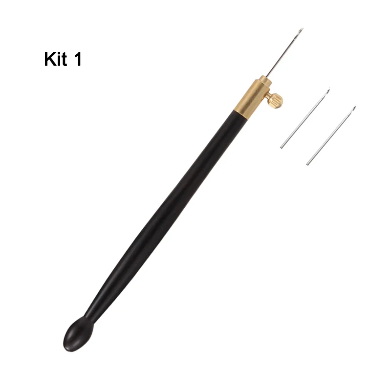 Embroidery Tambour Crochet Needle Hook with 3 Needles Lesage Beading Couture Luneville Glitter Beads Needle Hooks 2