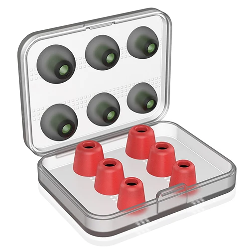 Би Замена Шум изоляции 3 пары пены памяти советы и 3 пары силиконовые вкладыши амбушюры для наушники черный - Цвет: Red