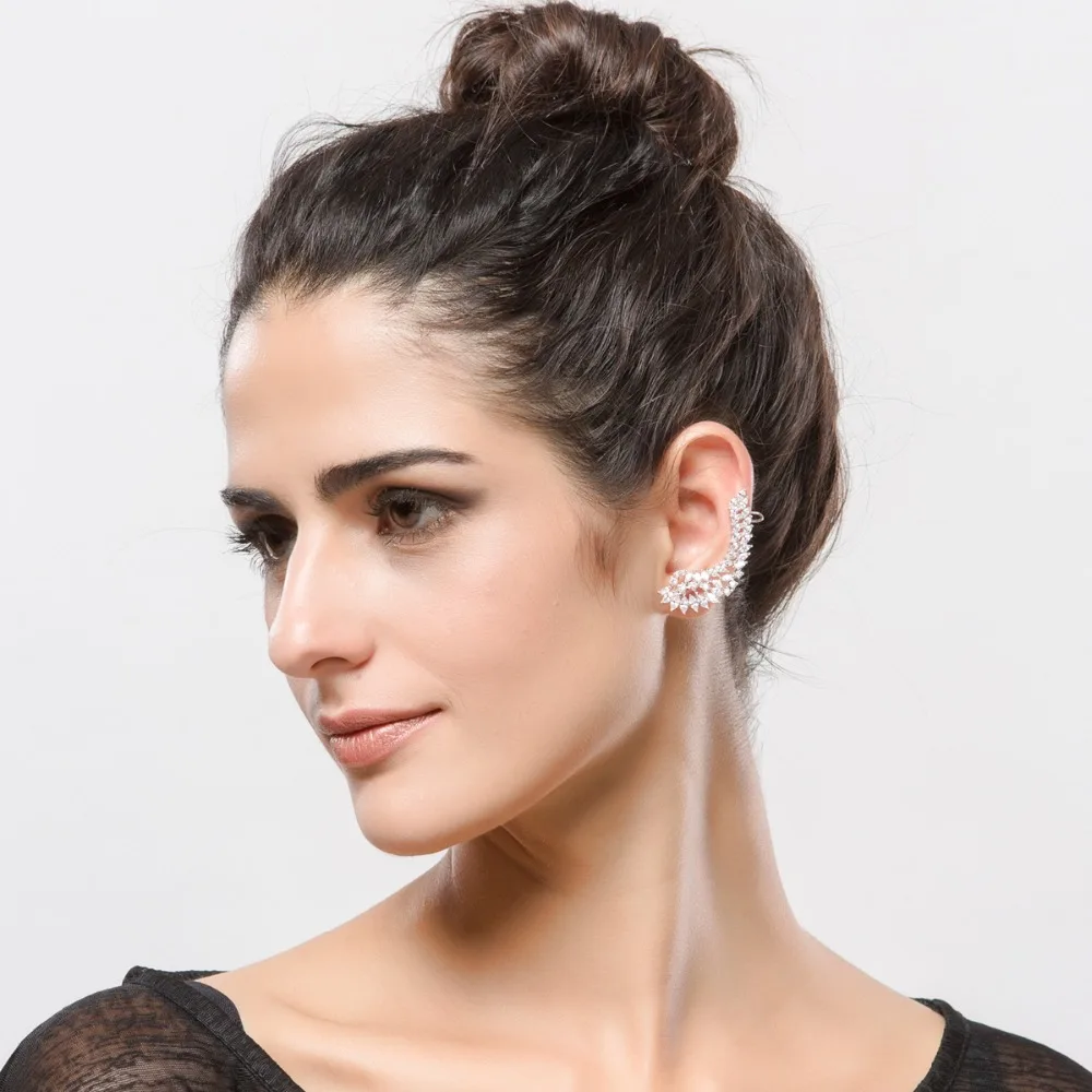 HIBRIDE Luxury Angel Wings Women Earrings Fashion Jewelry Bridal Wedding Gifts Brincos E-378 - Image 3