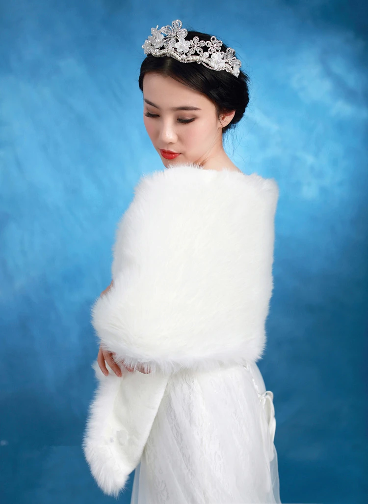 Горячее предложение! Распродажа!, новое поступление, длинное вечернее платье для невесты, зимняя меховая шаль невесты, свадебные куртки OJ00164