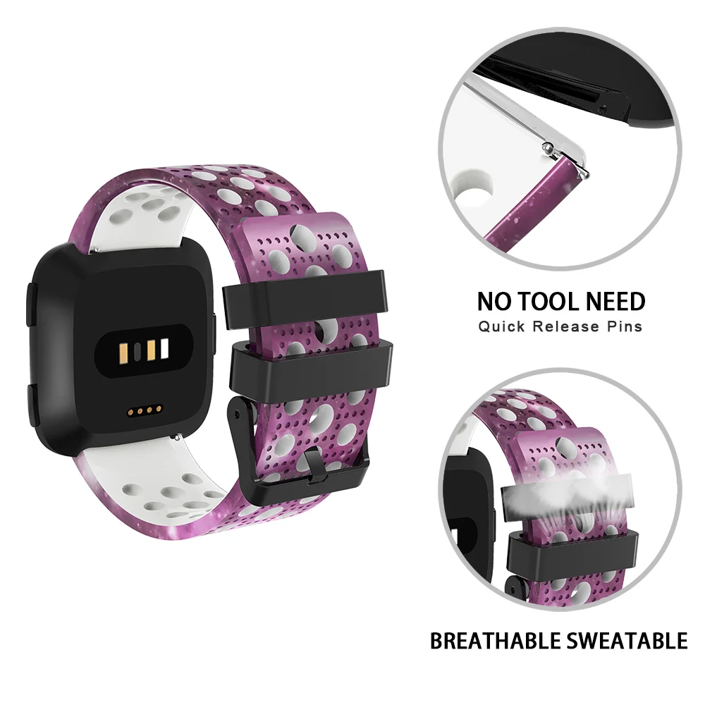 Honecumi для Fitbit Versa сменные полосы силиконовый регулируемый спортивный ремешок