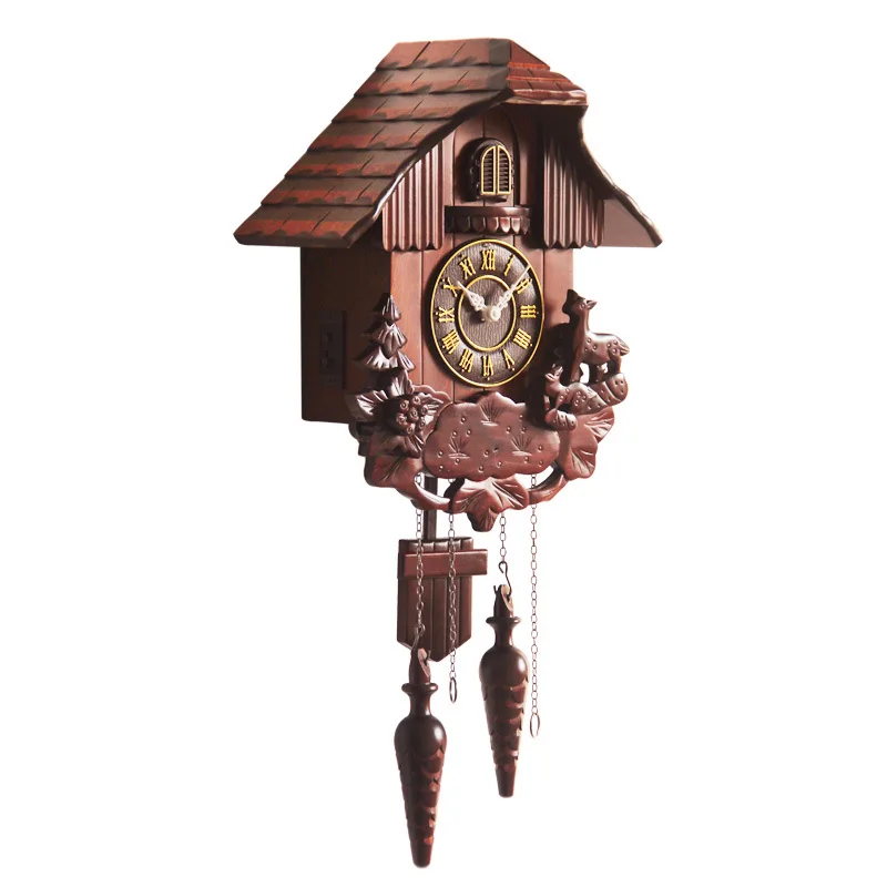 Fashion handmade solid wood children wall cuckoo clock with bird chime
