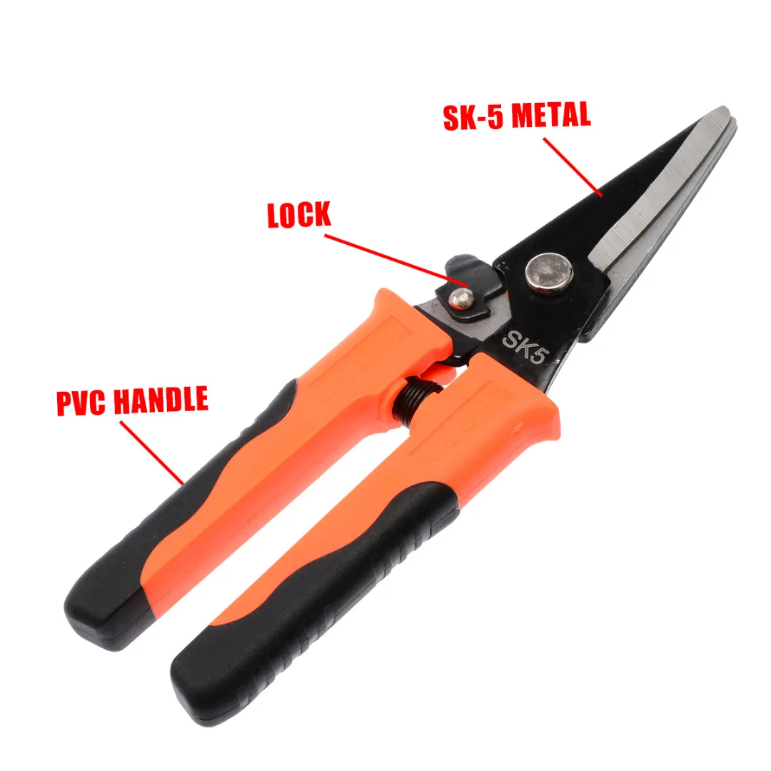 8'' Bend/Straight Aviation Metal Tin Snip Iron Cutter Scissors Industrial Home Metal Shears Hand Tool