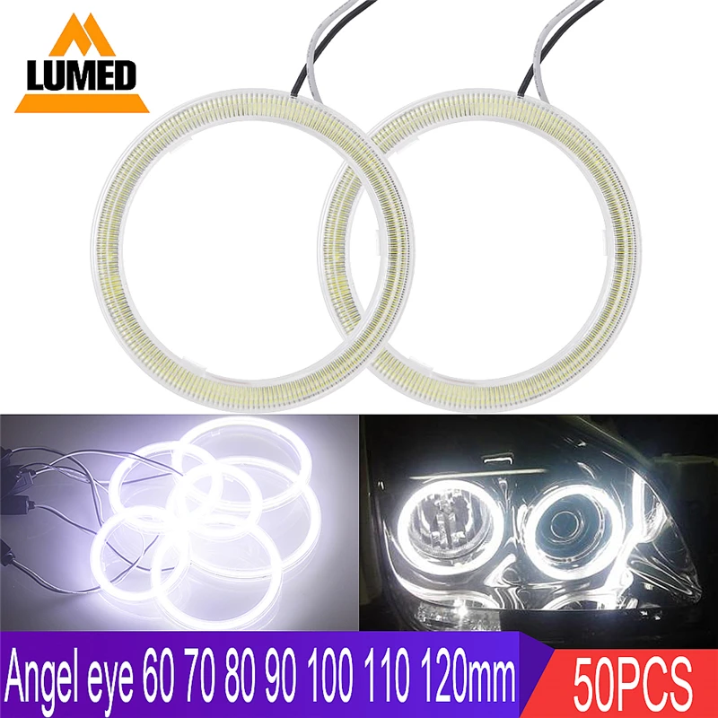 

50X Car Angel Eyes Led Car Halo Ring Lights Led Angel Eyes Headlight for Car Auto Moto Moped Scooter Motorcycle DC 12V