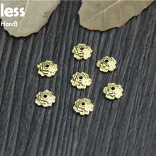 Uglyless Настоящее серебро 925 проба Цветочные бусины аксессуары ювелирные изделия DIY Этническая винтажная Цветочная фурнитура Мини Бисероплетение Bijoux