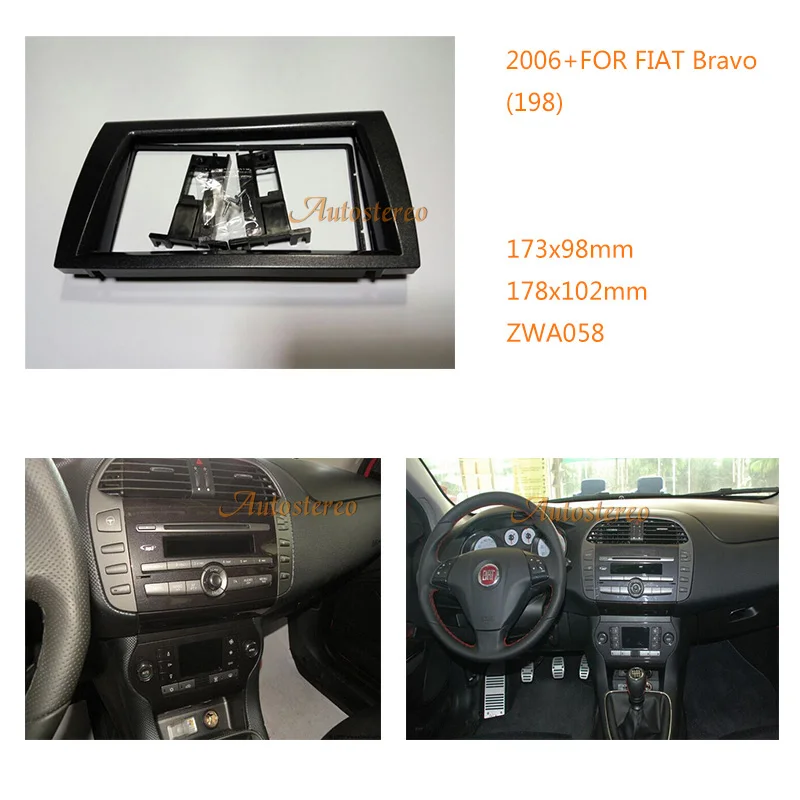 

Car Radio Fascia for FIAT Bravo (198) 2006+ Stereo Fascia Dash CD Trim Installation Kit 11-058