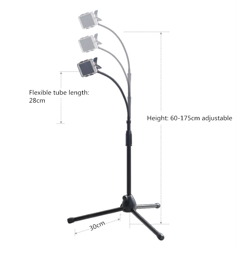 Регулируемая по высоте напольная подставка для планшета гибкий кронштейн для крепления штатива вращающийся держатель для мобильного телефона для iPhone iPad Air Mini