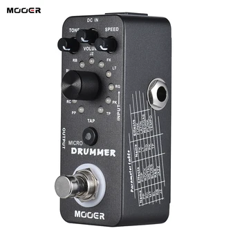 

MOOER MICRO DRUMMER Guitar Pedal Digital Drum Machine Guitar Effect Pedal With Tap Tempo Function True Bypass Full Metal Shell