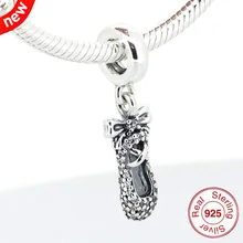 FL163 Подходит для pandora Браслеты 925 пробы медведи балетные костюмы тапочки серебро мотаться с фианитом DIY бусины модные украшения