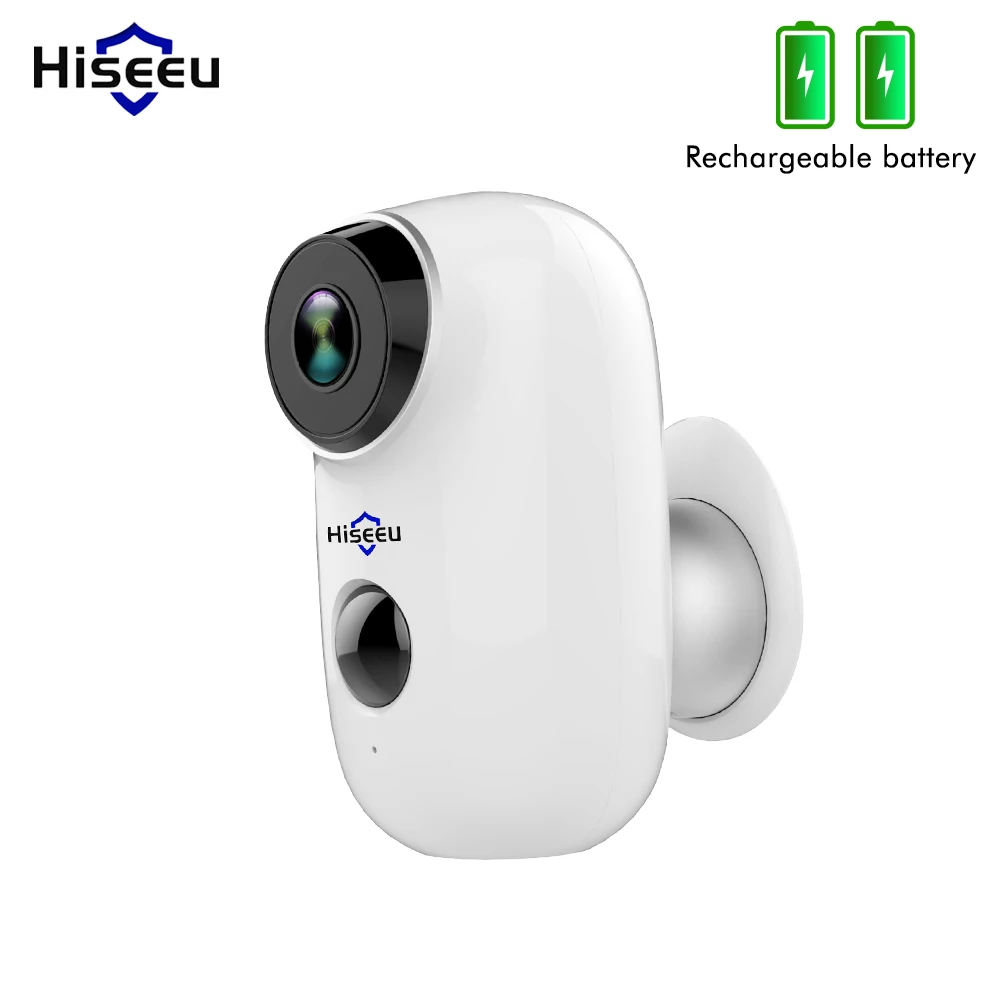 Hiseeu C10 беспроводная аккумуляторная батарея ip-камера без проводов CCTV wifi наружная IP65 защита от атмосферных воздействий Домашняя безопасность PIR Сигнализация Движения