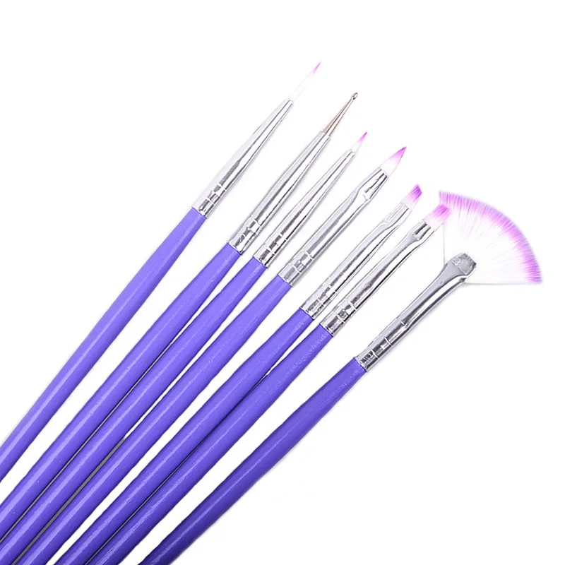 7pcs Nail Art Brushes Set Gradient UV Gel Polish Drawing Liner Pen DIY Design Painting Brush Manicure Tools | Красота и здоровье