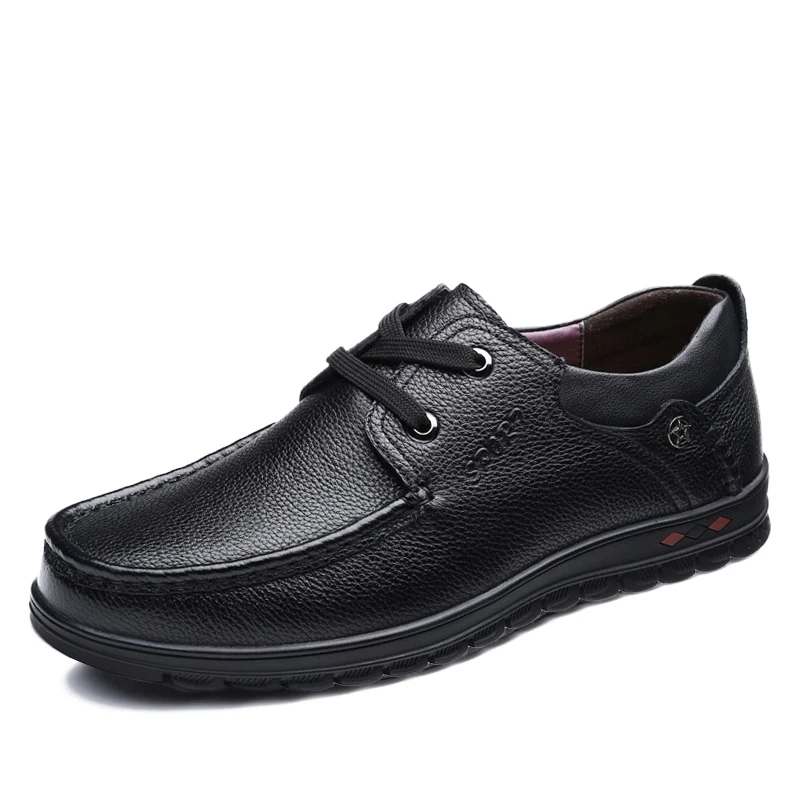 

Genuine Leather Men Shoes Brand Men Casual Shoes Leather Shoes Flats Warm Plush Spring Autumn Slip On Basic Plus Big Size Sawol