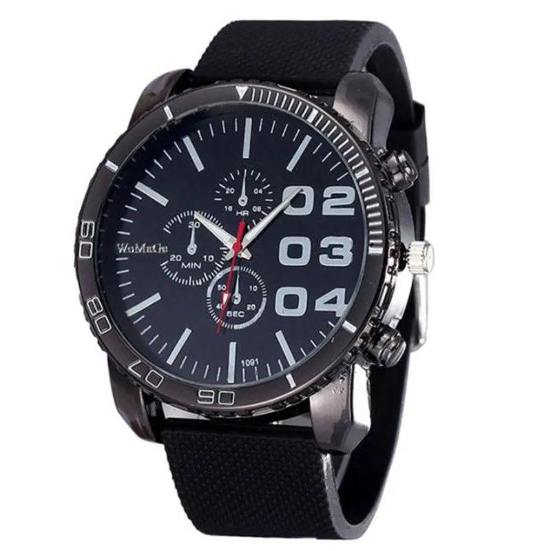 Mens Stylish Luxury Huge Big Dial Silicone Band Quartz Wrist Watch Sports Watch Brand Clock Relogio Masculino #2AP26 (1)