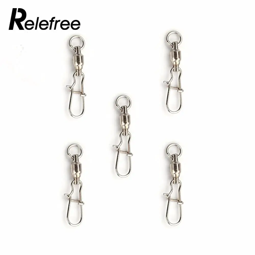 

10pcs Lures Heavy Duty Bearing Swivel Ring Lock Snap Fishing Connectors #2
