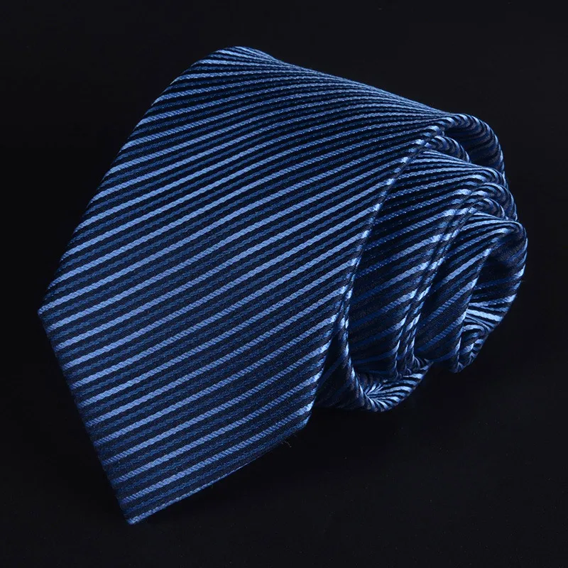 8 см Новинка натуральный шелковый галстук для мужчин галстук из натурального шелка мужской галстук в полоску синий красный черный профессиональный Жених Свадебная вечеринка - Цвет: ZS45001-11