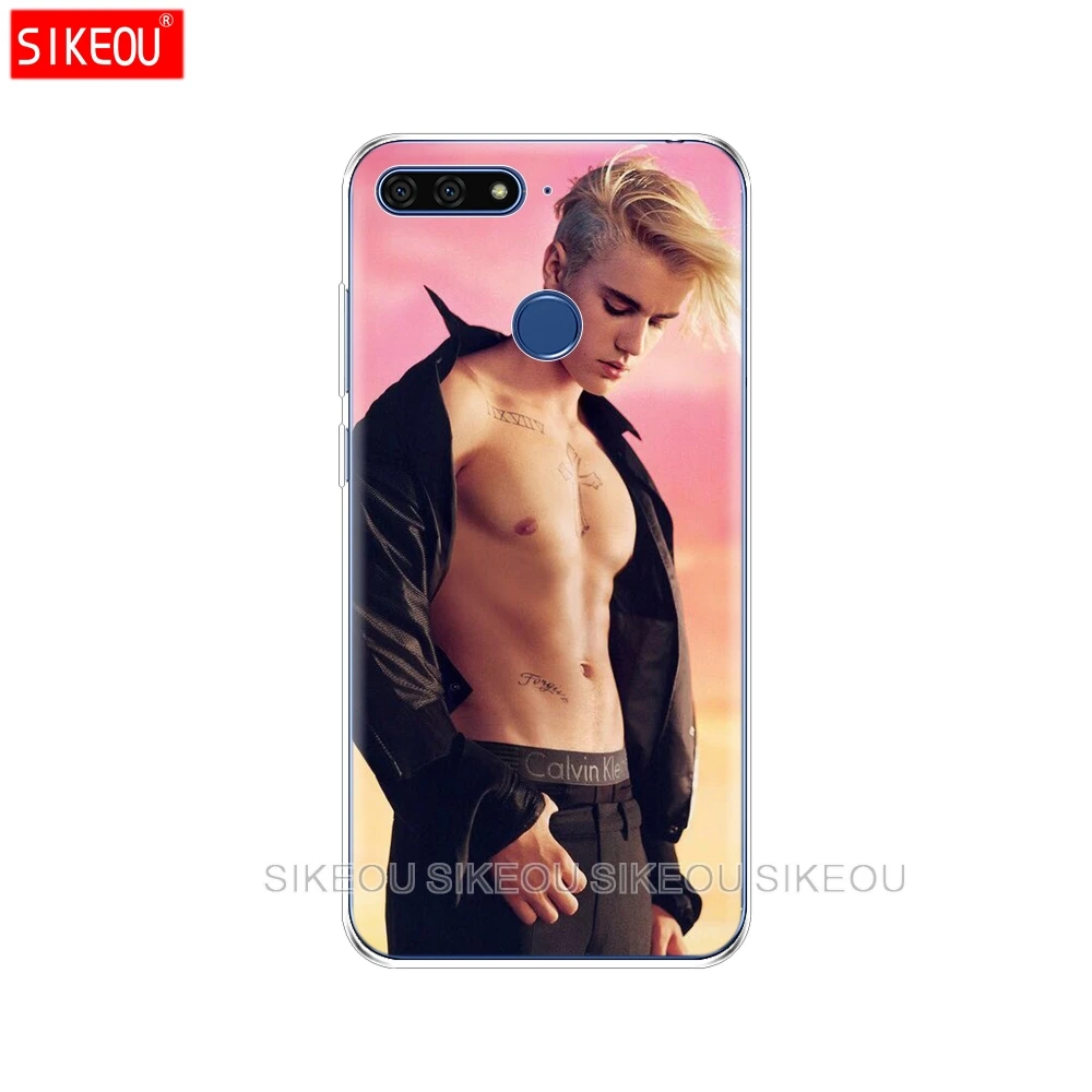 Silicone Cover Phone Case For Huawei Honor 7A PRO 7C Y5 Y6 Y7 Y9 2017 2018 Prime justin bieber