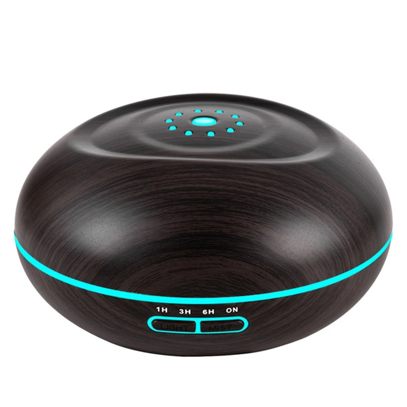 

HOT!Luminous Aromatherapy Essential Oil Diffuser Ultrasonic Air Humidifier Wood Grain Smog Smoke Office With Au Plug