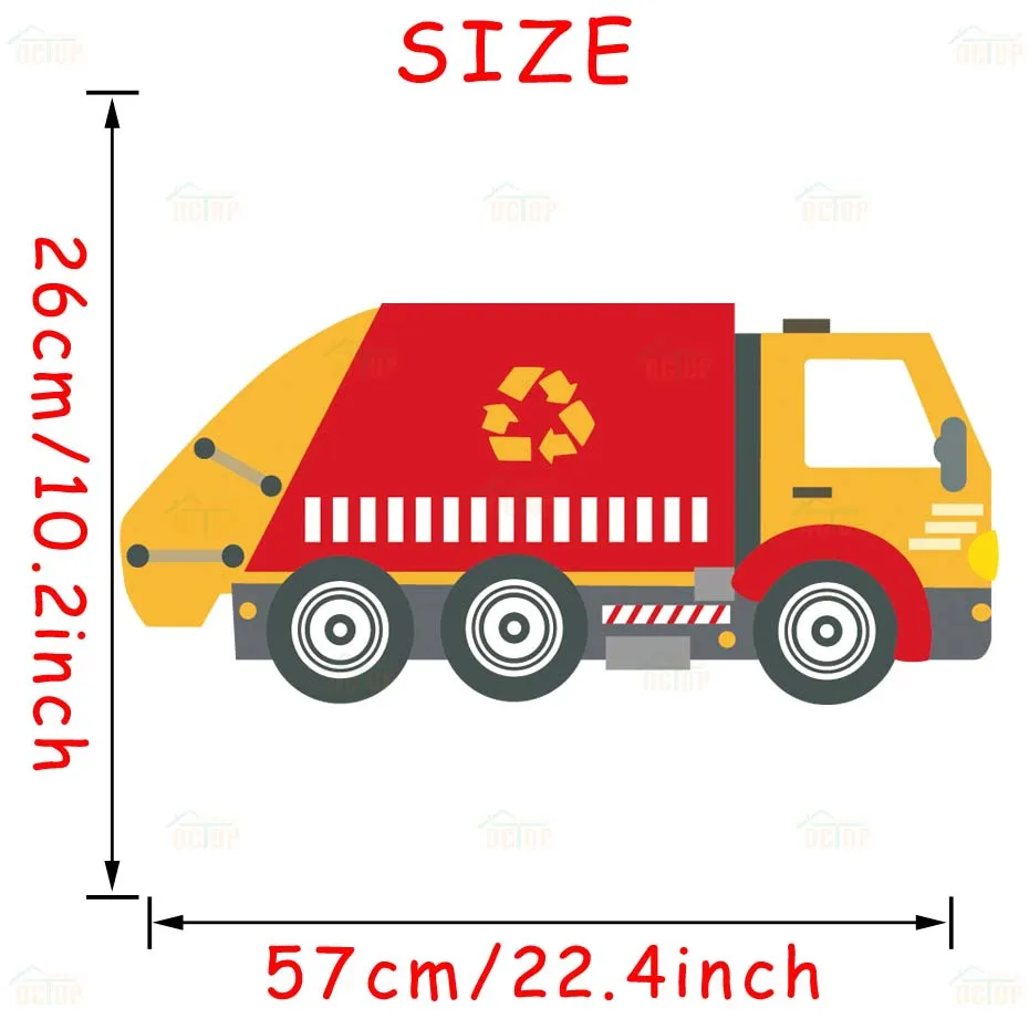 Мультипликационные разнообразные наклейки на стену для автомобиля в городе, для цементного грузовика, школьного автобуса, детские наклейки, домашний декор, для детской комнаты, для спальни - Цвет: FCS8383