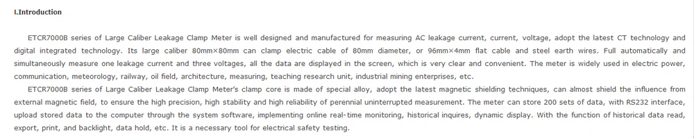 ETCR7000B большой Калибр утечки клещи переменного 0.0A-2500A, 0-600 В ETCR-7000B