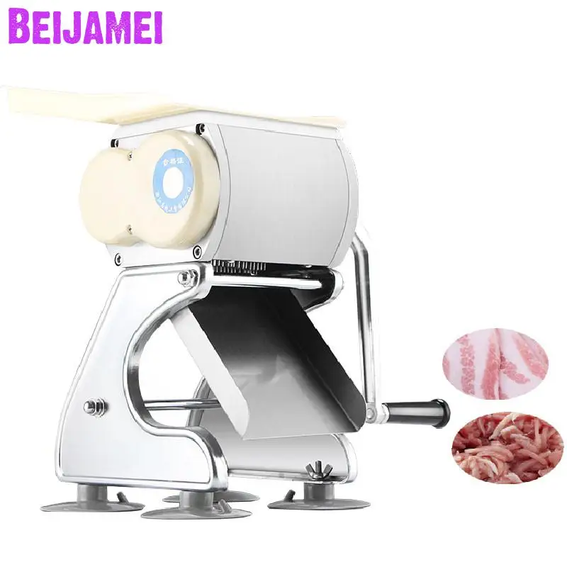 

BEIJAMEI Manual stainless steel meat slicer shredder machine commercial pork slicing shredding machine /vegetables slicer