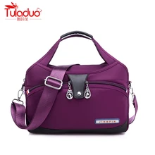 Модные многофункциональные женские сумки высокого качества, водонепроницаемые нейлоновые женские сумки через плечо, одноцветные женские сумки-мессенджеры с несколькими карманами