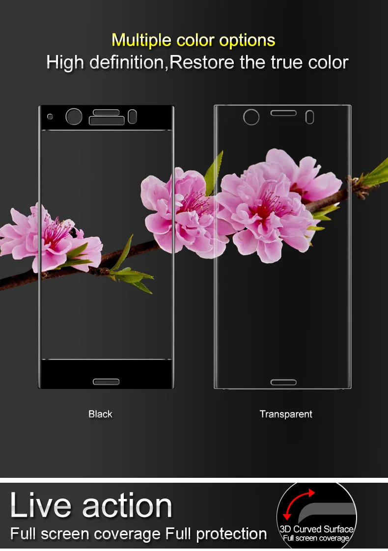 Для sony Xperia XZ1 Compact 3D изогнутая поверхность полное покрытие экрана Закаленное стекло протектор экрана для sony Xperia XZ1 Compact