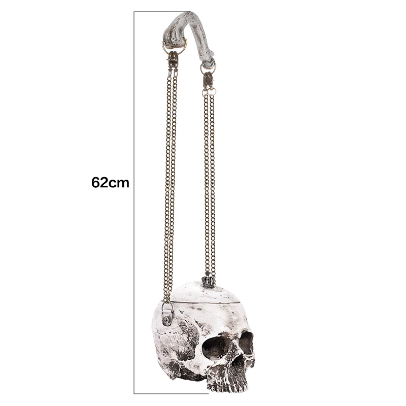 

Halloween Gray Skull Chain Shoulder Bag