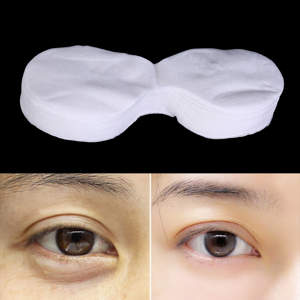 Disposable Eye Mask 100Pcs Ultrathin Cotton Disposable Eye Mask DIY Natural Cotton Eye Paper Mask For Women Essential Product