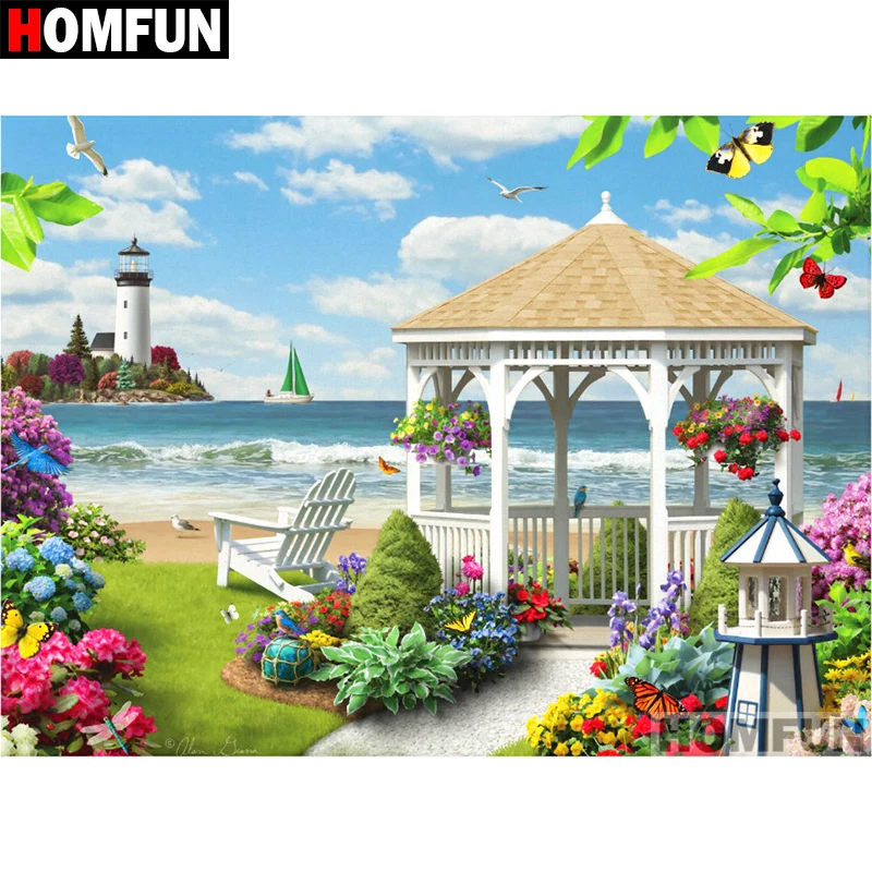 Алмазная 5D картина HOMFUN Морской сад вышивка крестиком полная выкладка
