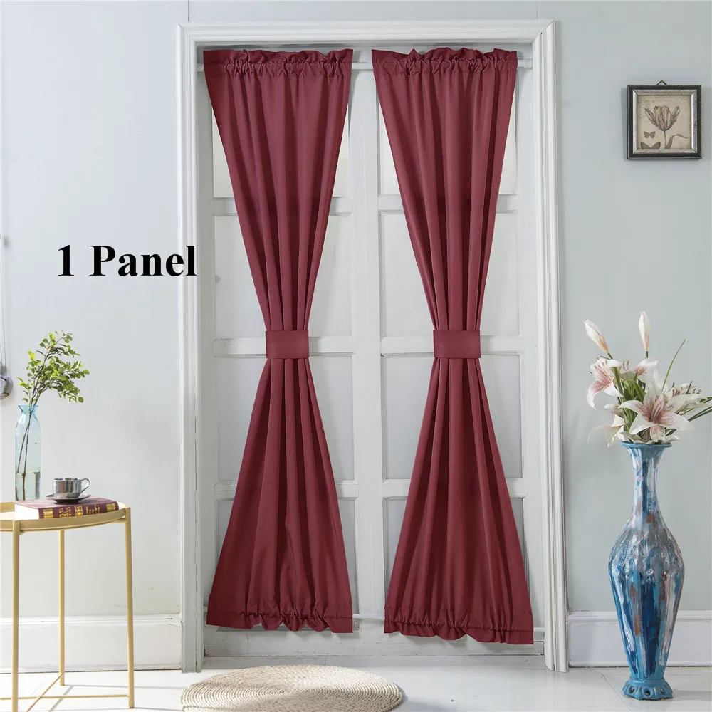 Curtains Pelmets Solid Color Blackout French Door Curtain Panel Rod Pocket Window Treatment Athena Com Pe