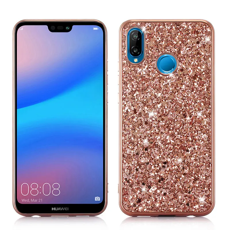 

Showkoo Phone Case For Huawei P20 Lite Rose Gold Flash powder plating phone case Luxury style Phone Cover For huawei p20 lite