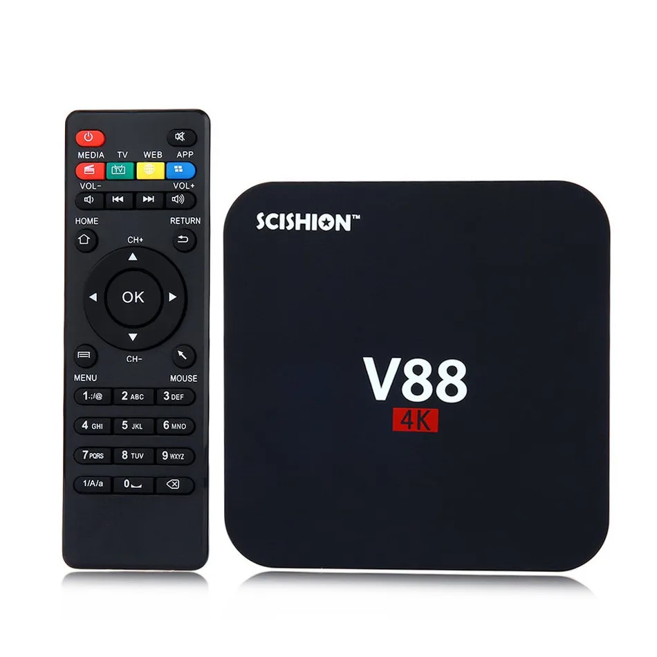 

Телеприставка V88 4K Android 10 Smart TV Box Rockchip 1G RAM 8G ROM Quad Core 4 USB WiFi Full Loaded 1,5 GHZ HD медиаплеер