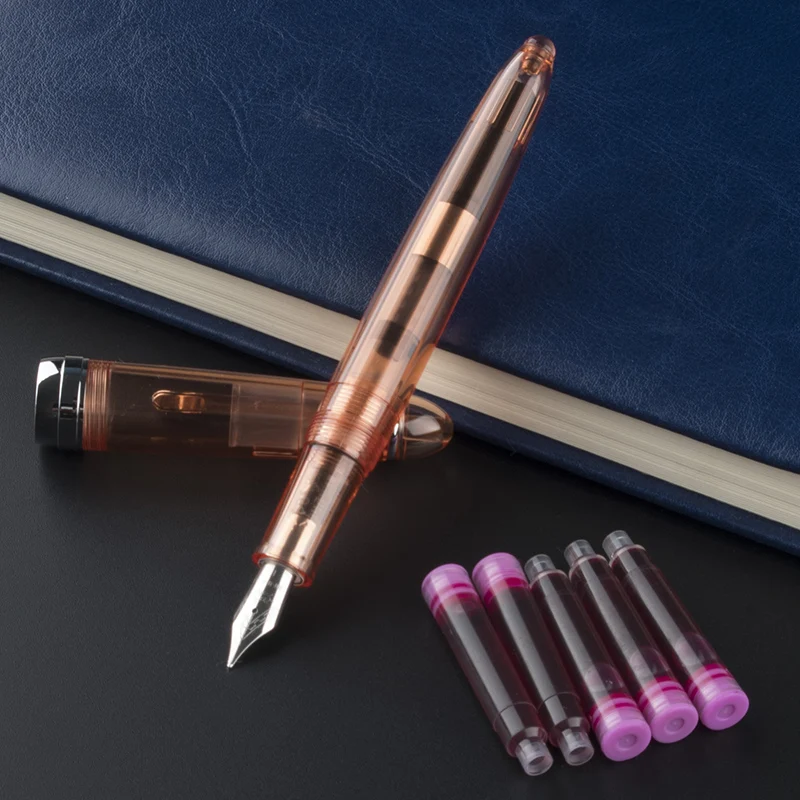 Новое поступление 2017 года Jinhao 992 Kawaii lucency Цвет 0.5 мм авторучка роскошный смолы чернил подарок ручки для студента с Оригинальный чехол