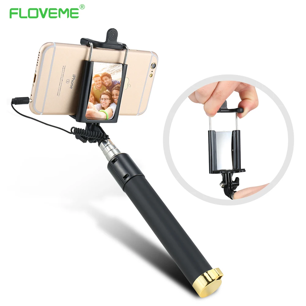 Wired Handheld font b Selfie b font font b Stick b font Monopod With Mirror Mini