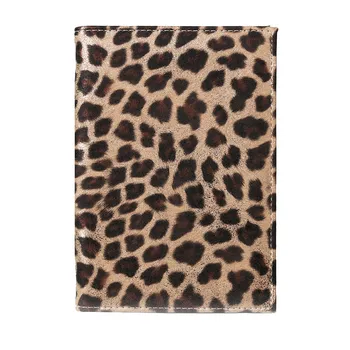 

Leopard Passport Holder Women Men Travel Passport Protector Purse Wallet Business Card Credit Card Soft Cover Pouch Case Bag