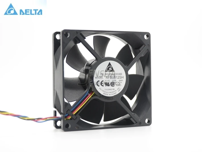 Для delta AFB0812SH 8025 8 см 80 мм 12V 0.51A двойной шариковый вентилятор панели питания вентилятор охлаждения 4-контактный вентилятор с ШИМ-управлением